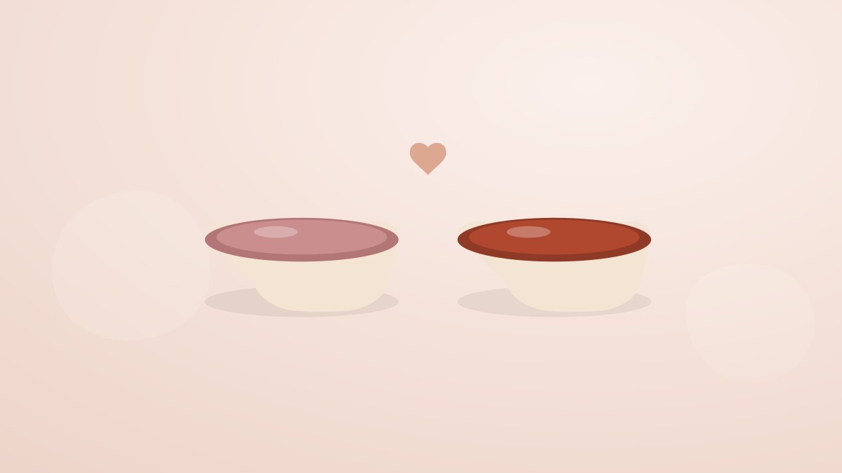 Illustration de deux bols d'argile rose et rouge